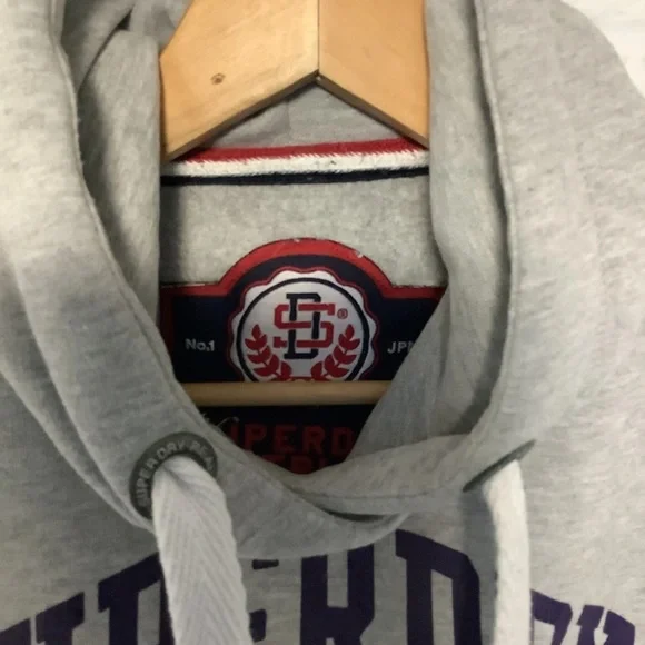 Superdry Tri League Hoodie - Size XS - Grey - Cotton - P2P 18โ - Picture 3 of 5